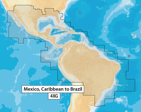 Navionics, Vektorkarte Nav+4XG Mexico, Caribbean to Brazil